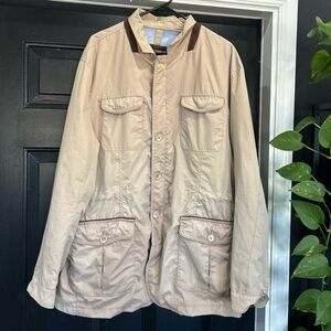 Johnston & Murphy Beige Field Jacket with Contrast Trim